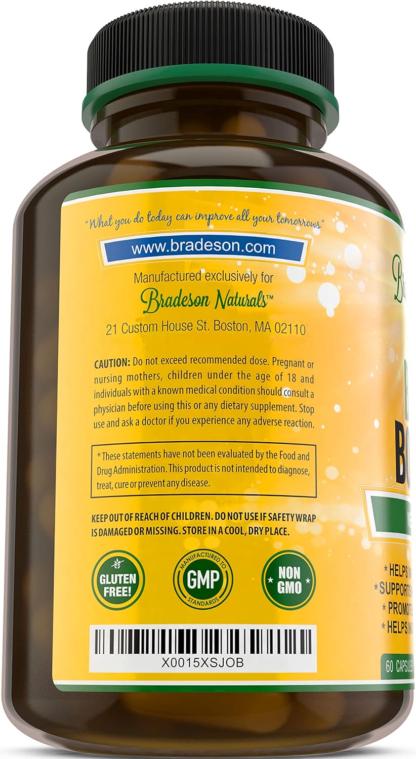 60 Capsules Bradeson Naturals Brain Booster Supplement - Nootropics for Focus, Memory, Clarity, Energy - Unlock Full Potential - USA Made