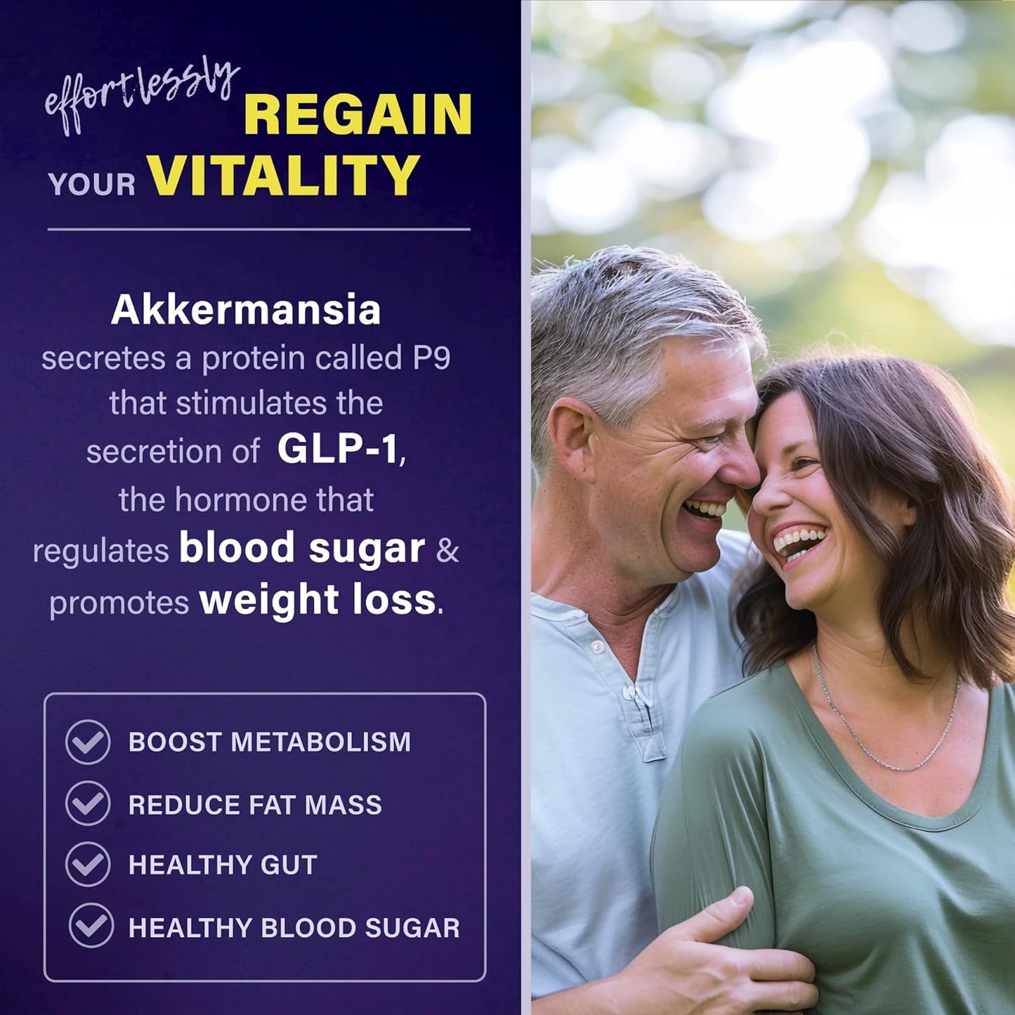 60 Capsules FOLONA Akkermansia GLP-1 Probiotic Delayed Release Supplement with Berberine and Beta-Glucan Fiber for Gut Health - 3 Billion AFU