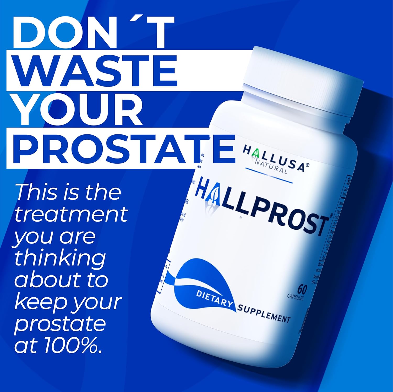 60 Capsules Hallprost Prostate Supplement with Saw Palmetto for Prostate Infections - Men's Health Support by Hallusa Natural