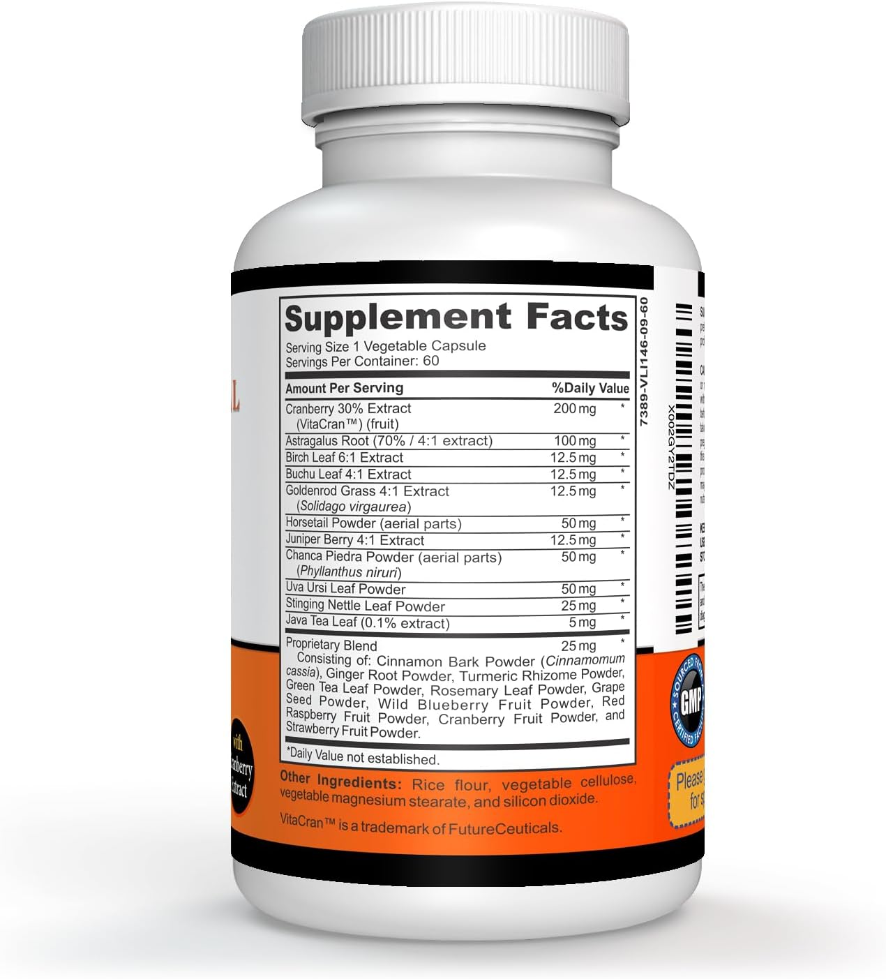 60 Capsules Kidney Cleanse & Support with Cranberry - Herbal Kidney Supplement for Health & Detox - Sigmaceutical