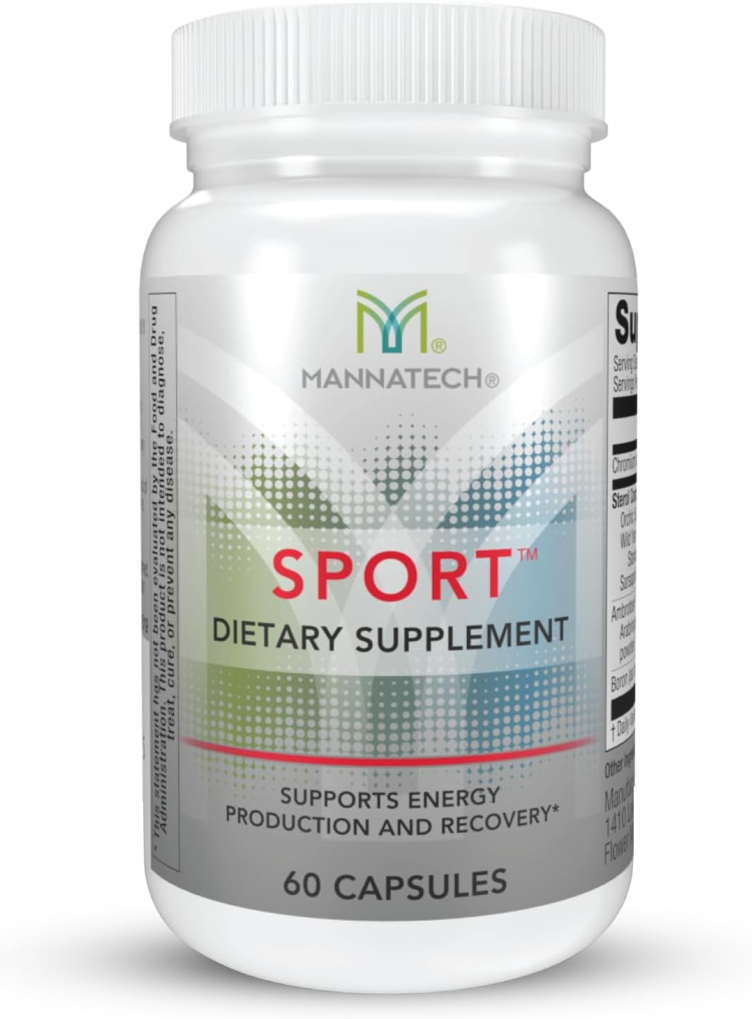60 Capsules Mannatech Sport Vitamins for Energy, Production, and Recovery with Boron, Chromium, and Natural Herbs
