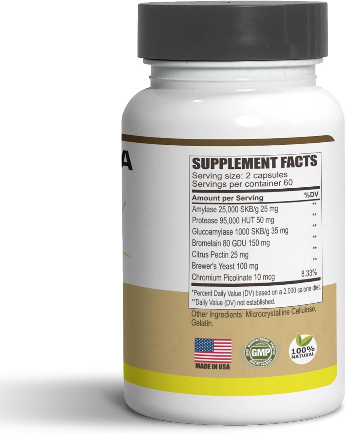 60 Capsules Natural Vita Gluten Blocker Enzyme Mix for Food Intolerance - Digest Easily with Fast Relief