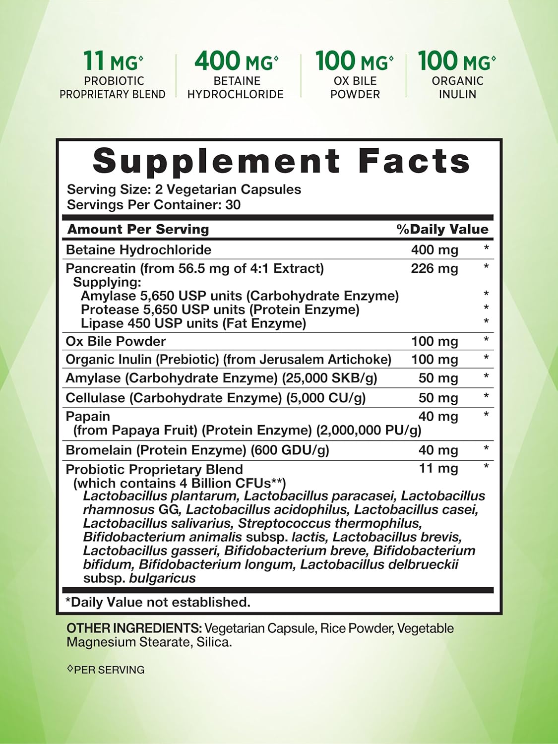 60 Capsules Nature's Truth Probiotics with Enzymes for Digestive Health - Non-GMO & Gluten Free - Stomach Friendly for Men and Women