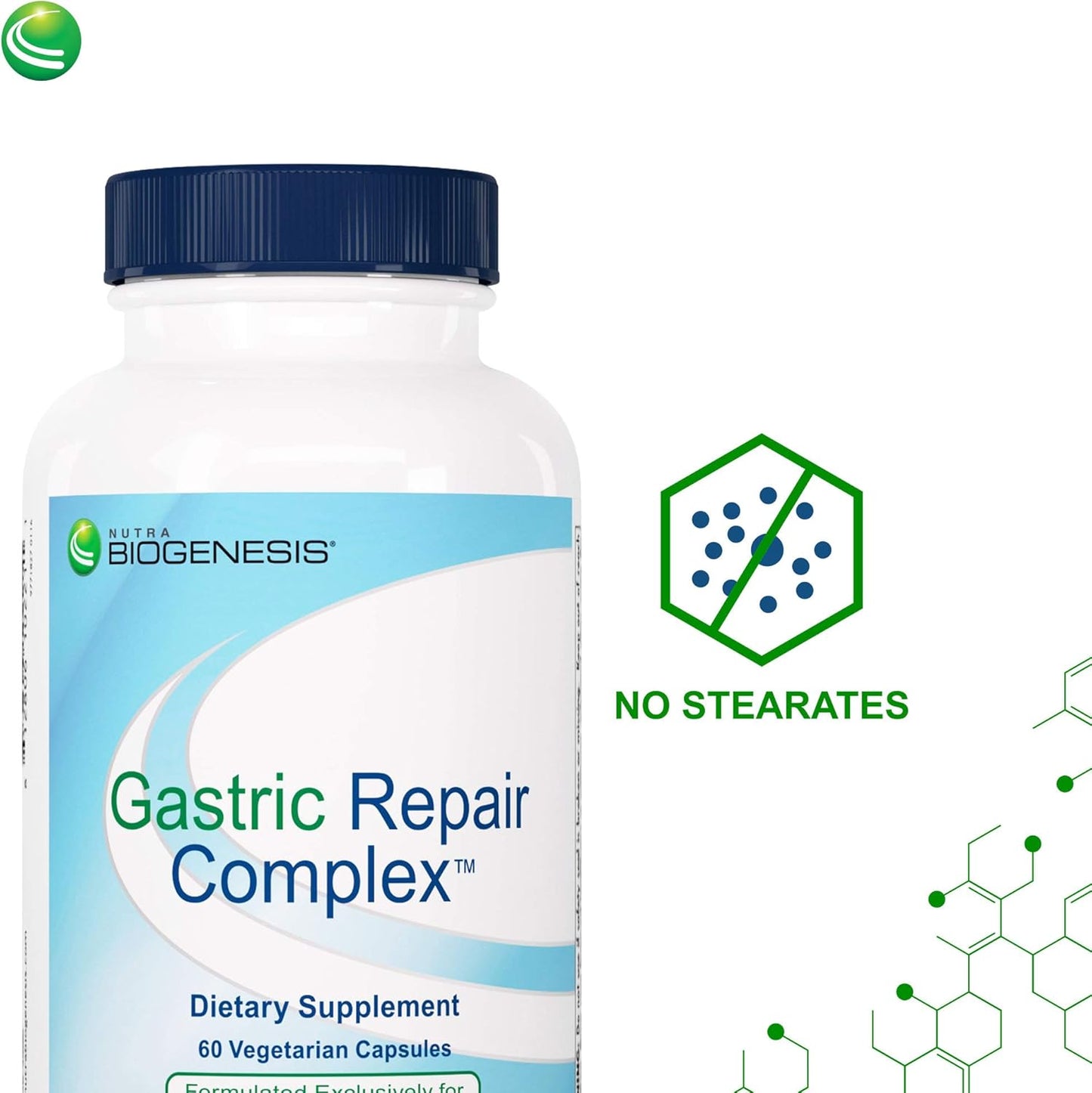 60 Capsules Nutra BioGenesis Gastric Repair Complex with Bismuth, Licorice, and Mastic Gum for Gastric Tissue Health Support