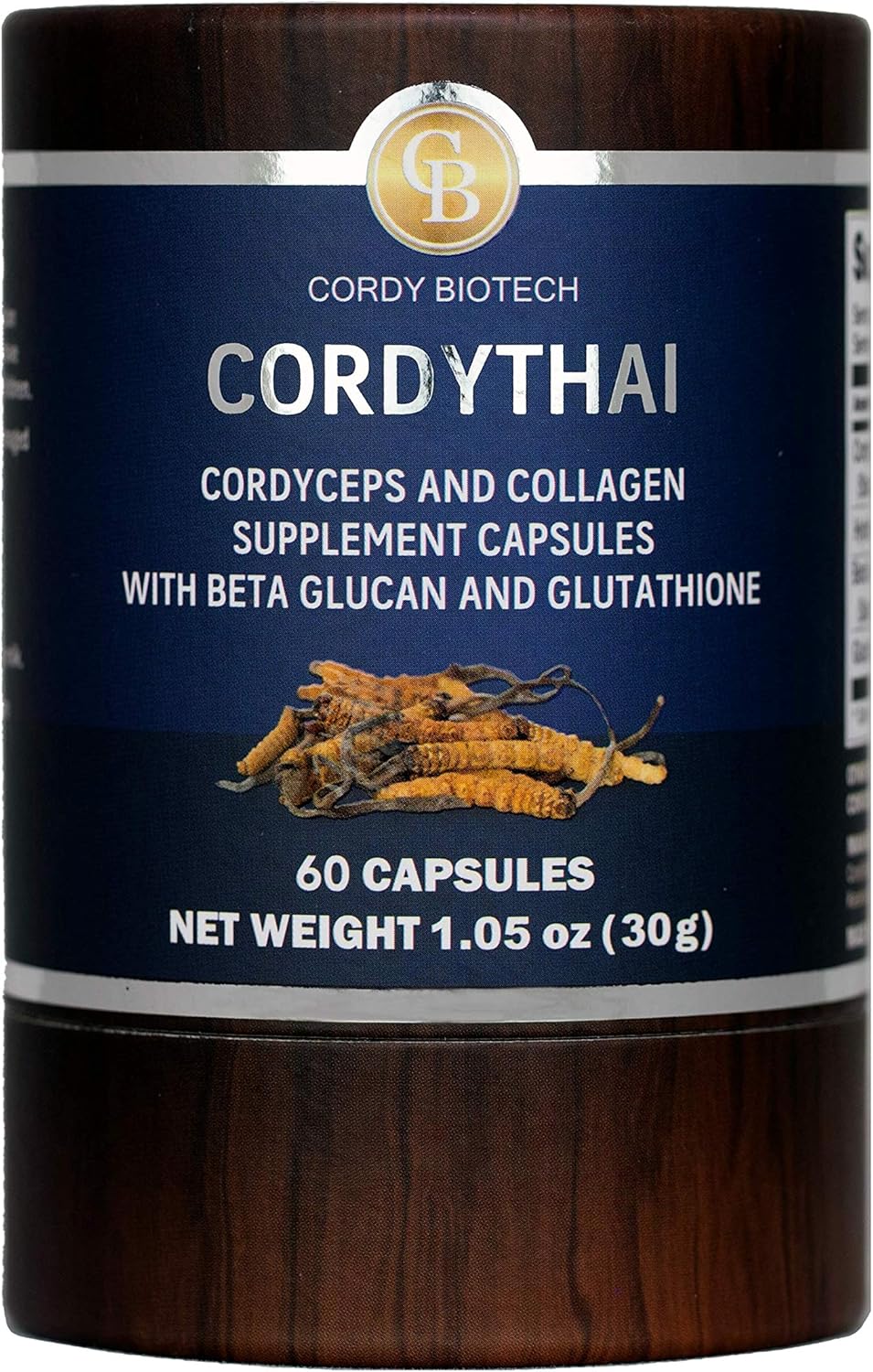 60 Capsules of CORDYTHAI Cordyceps Extract and Collagen Supplement for Immune Support and Skin Health