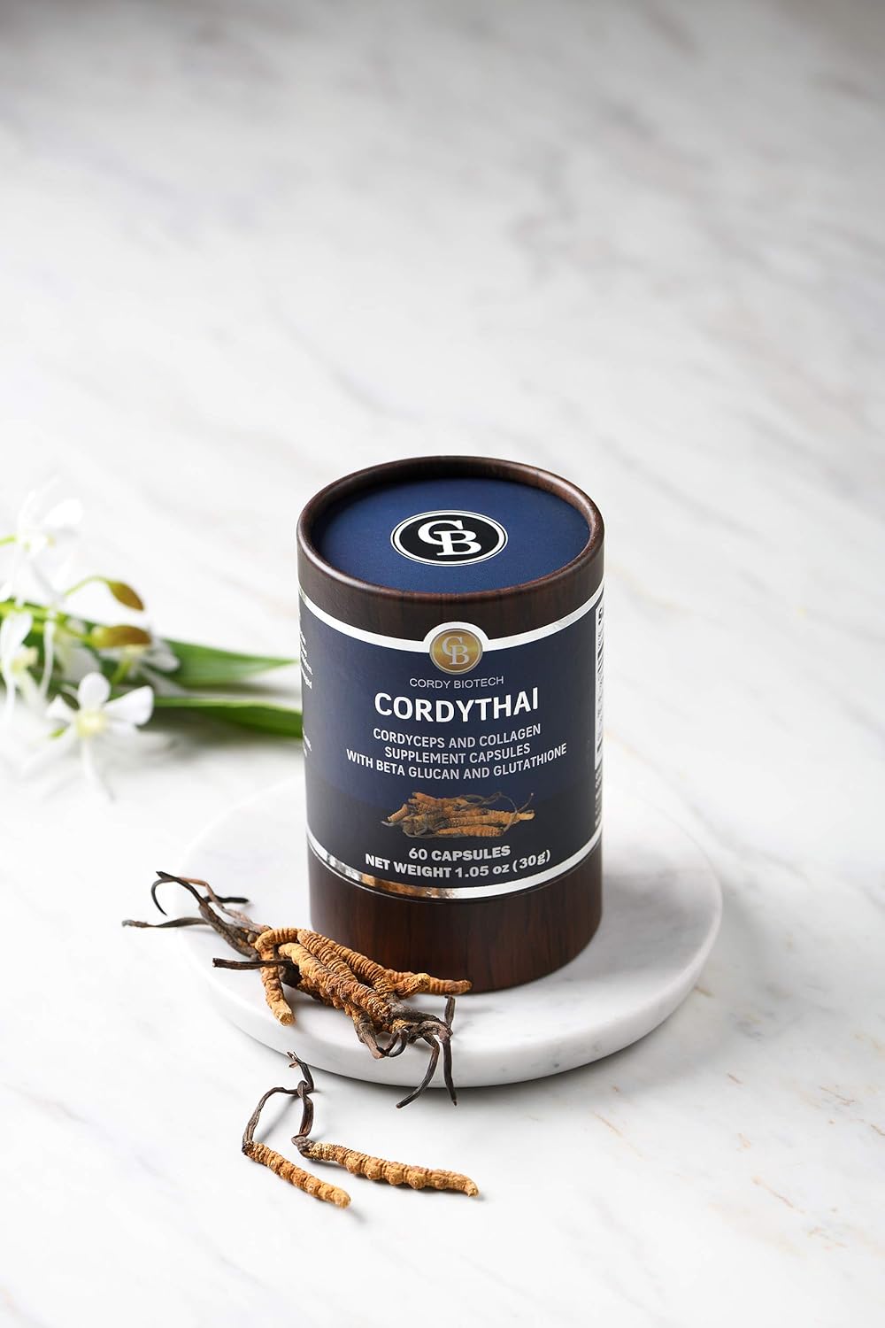 60 Capsules of CORDYTHAI Cordyceps Extract and Collagen Supplement for Immune Support and Skin Health