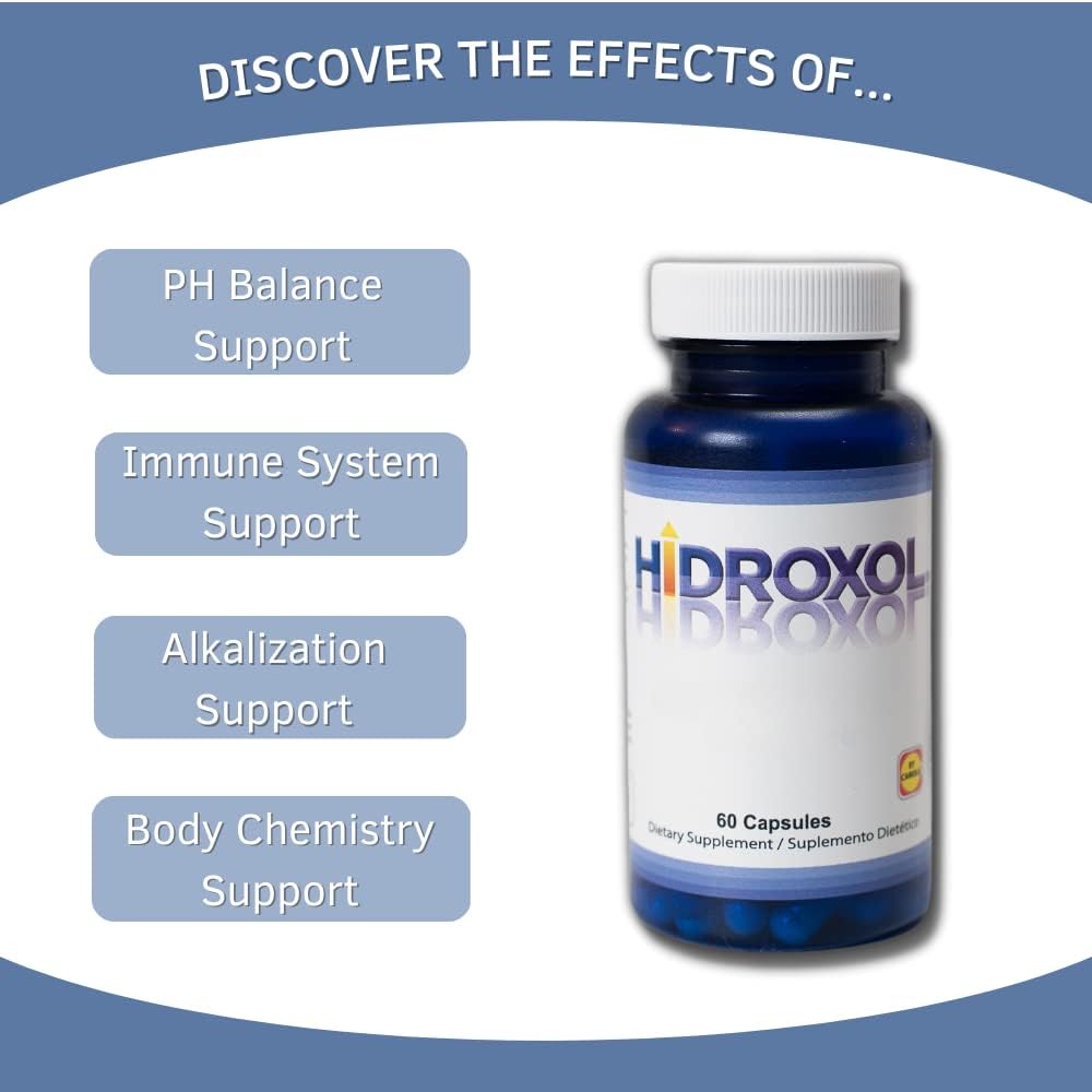 60 Capsules of Hidroxol Natural Supplement for Immune System Support, PH Balance, and Energy Boost