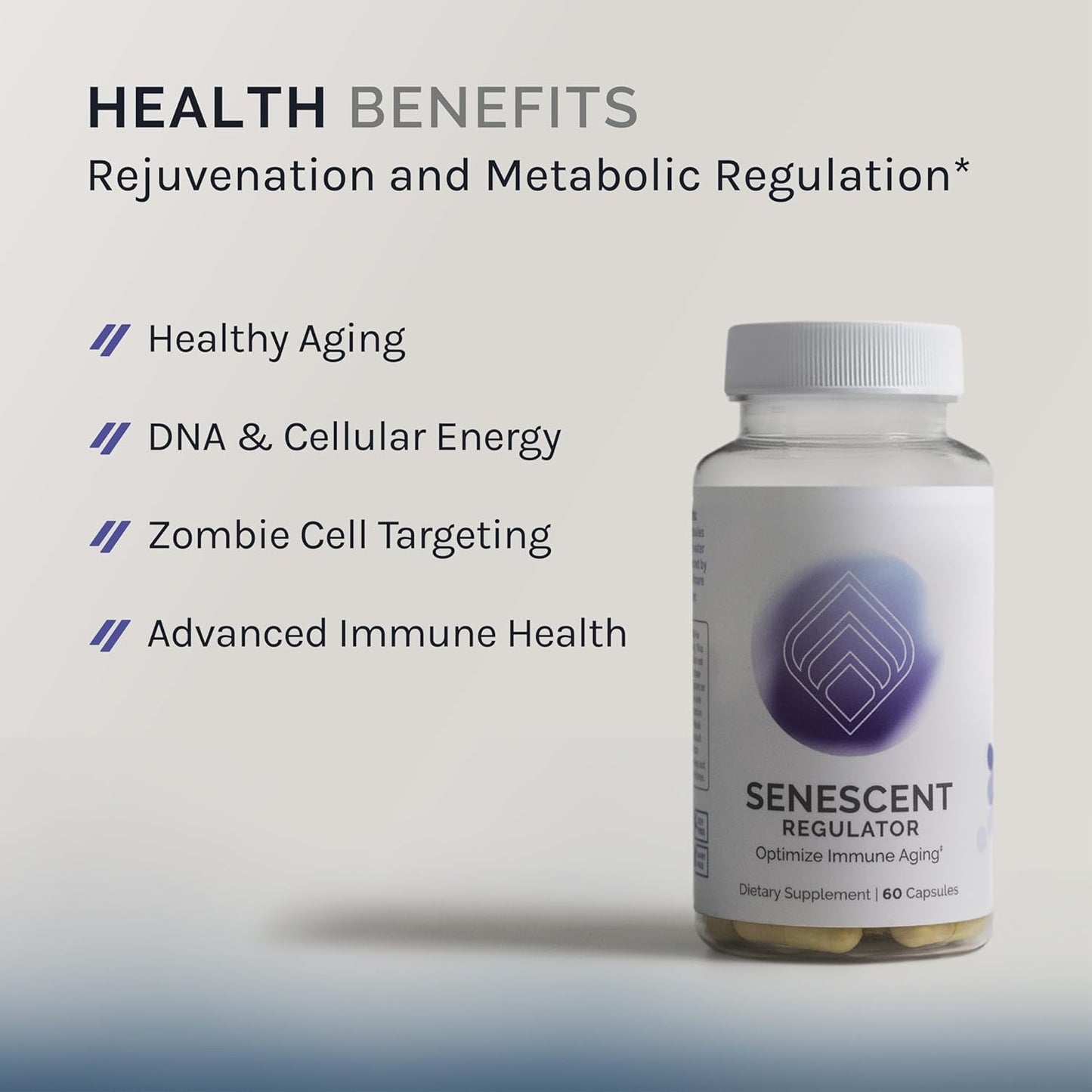 60 Capsules of InfiniWell Senescent Regulator for Autophagy Support with Turmeric, Curcumin, Luteolin, Resveratrol - Healthy Aging and Cellular Function Dietary Supplement