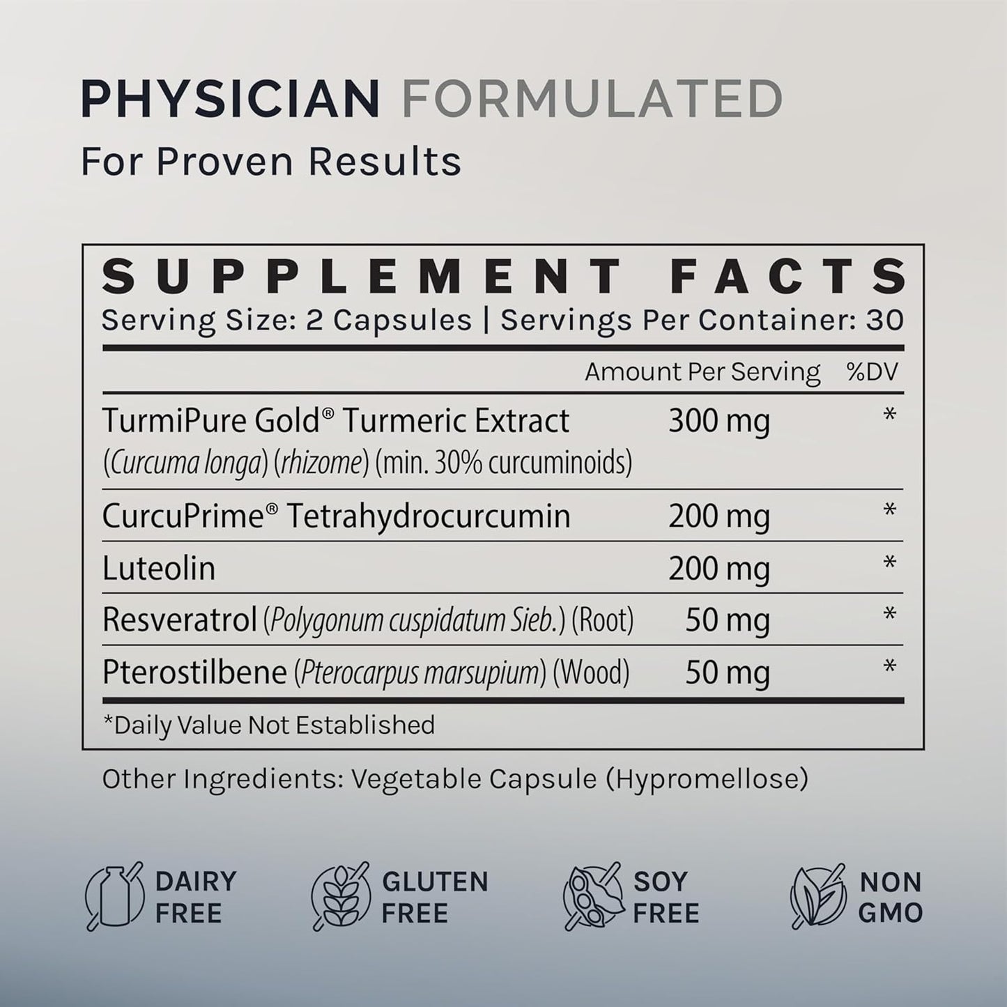 60 Capsules of InfiniWell Senescent Regulator for Autophagy Support with Turmeric, Curcumin, Luteolin, Resveratrol - Healthy Aging and Cellular Function Dietary Supplement
