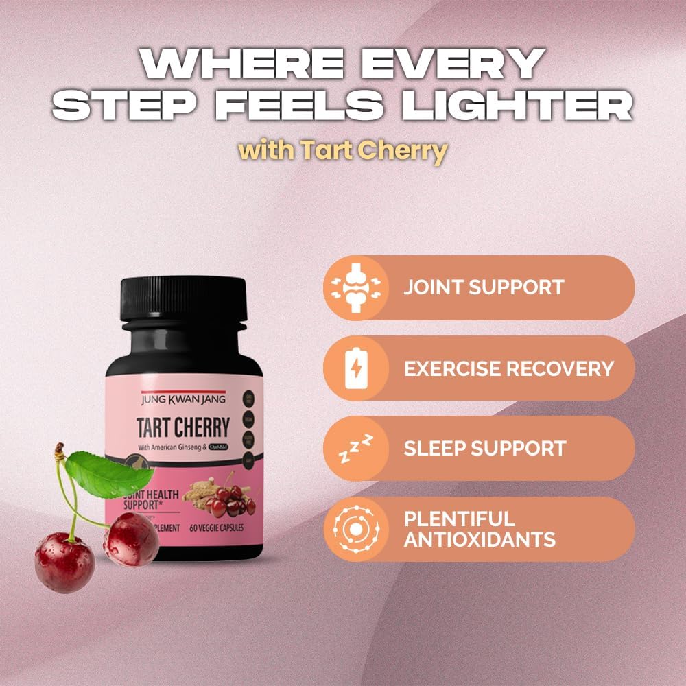 60 Capsules of JUNG KWAN JANG Tart Cherry Supplement with American Ginseng and OptMSM
