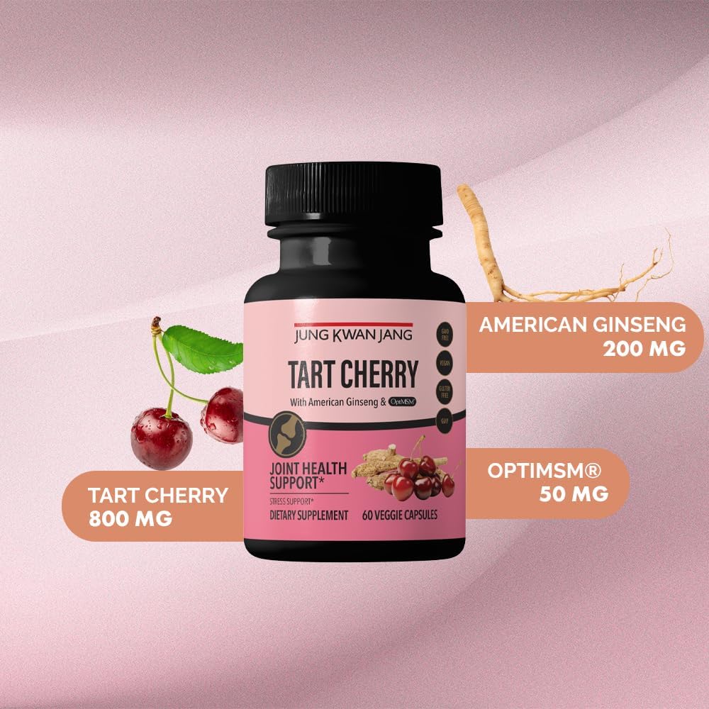 60 Capsules of JUNG KWAN JANG Tart Cherry Supplement with American Ginseng and OptMSM