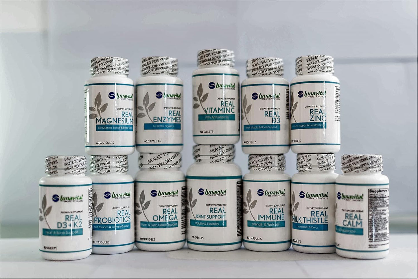 60 Capsules of Lunavital Real Enzymes for Improved Digestion - Dietary Supplement