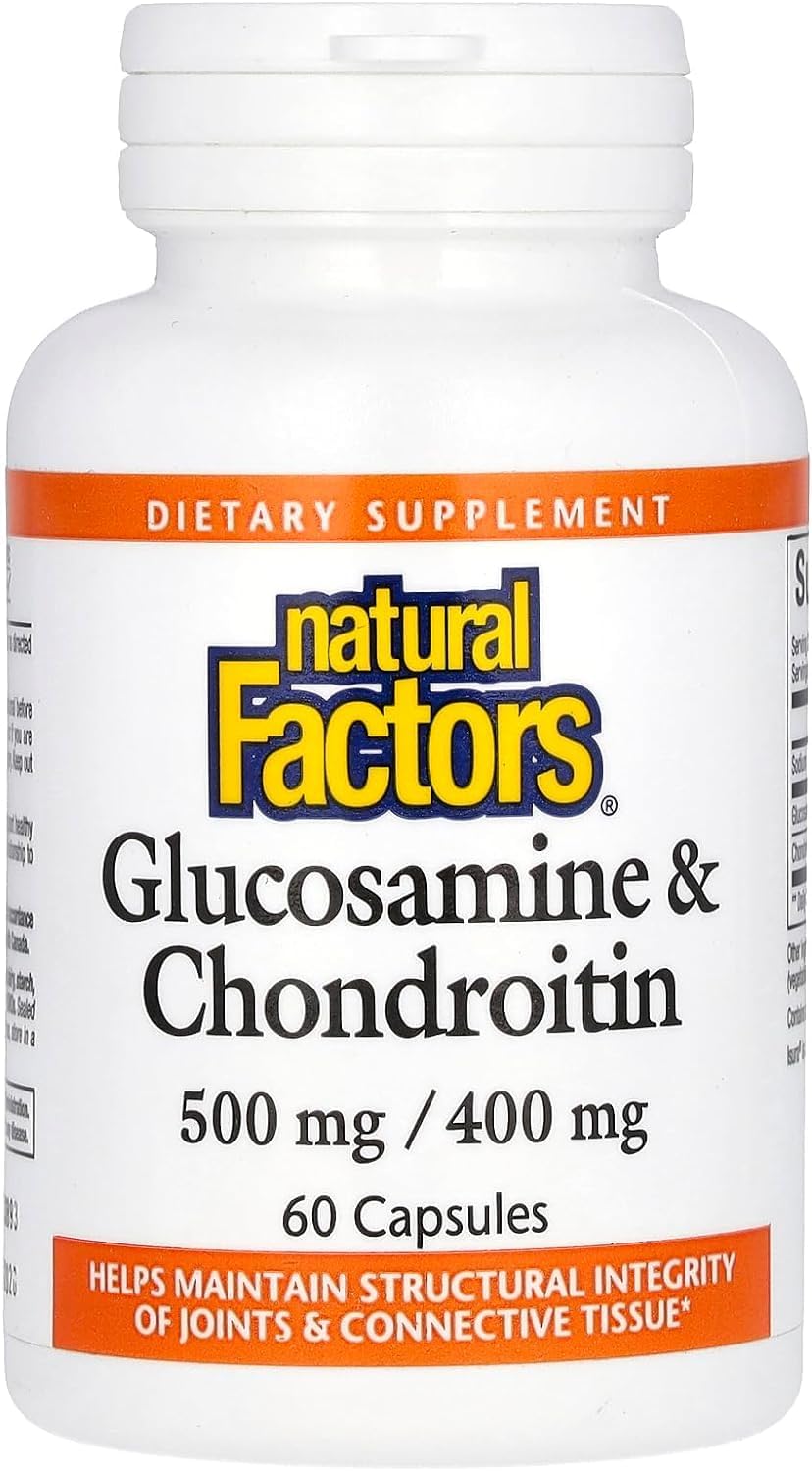 60 Capsules of Natural Factors Glucosamine & Chondroitin for Healthy Joints & Connective Tissue