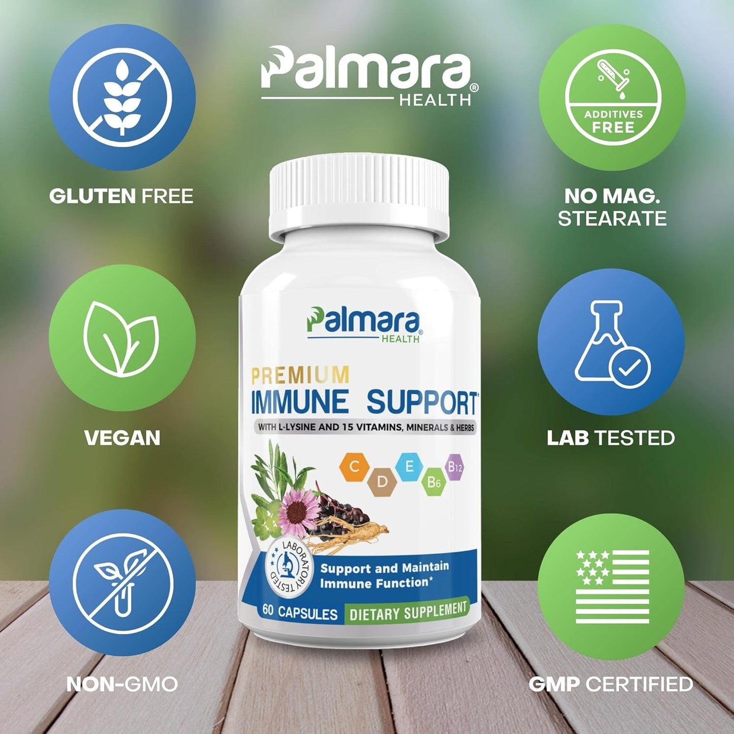 60 Capsules of Palmara Health Premium Immune Support Supplement - Pack of 2