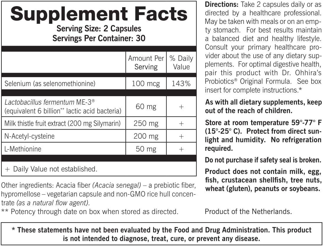 60 Capsules of REG'ACTIV Detox & Liver Health with Glutathione-producing Lactobacillus fermentum ME-3