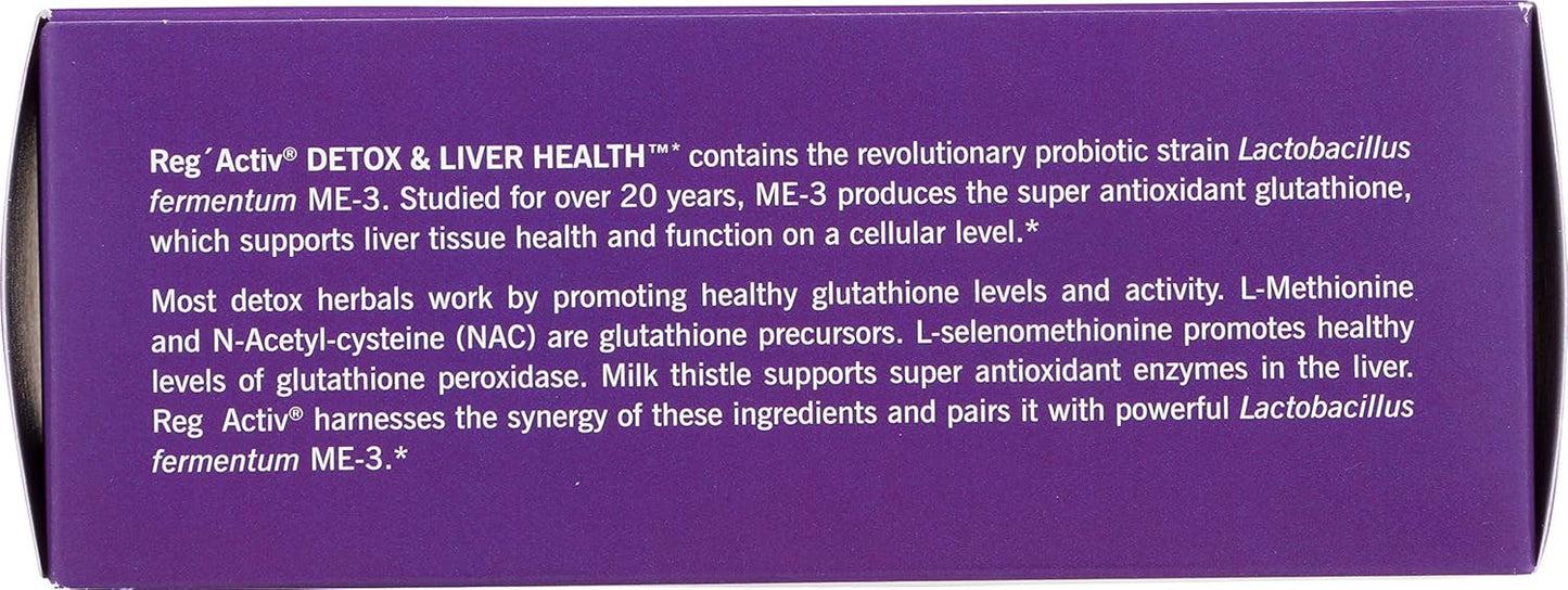 60 Capsules of REG'ACTIV Detox & Liver Health with Glutathione-producing Lactobacillus fermentum ME-3