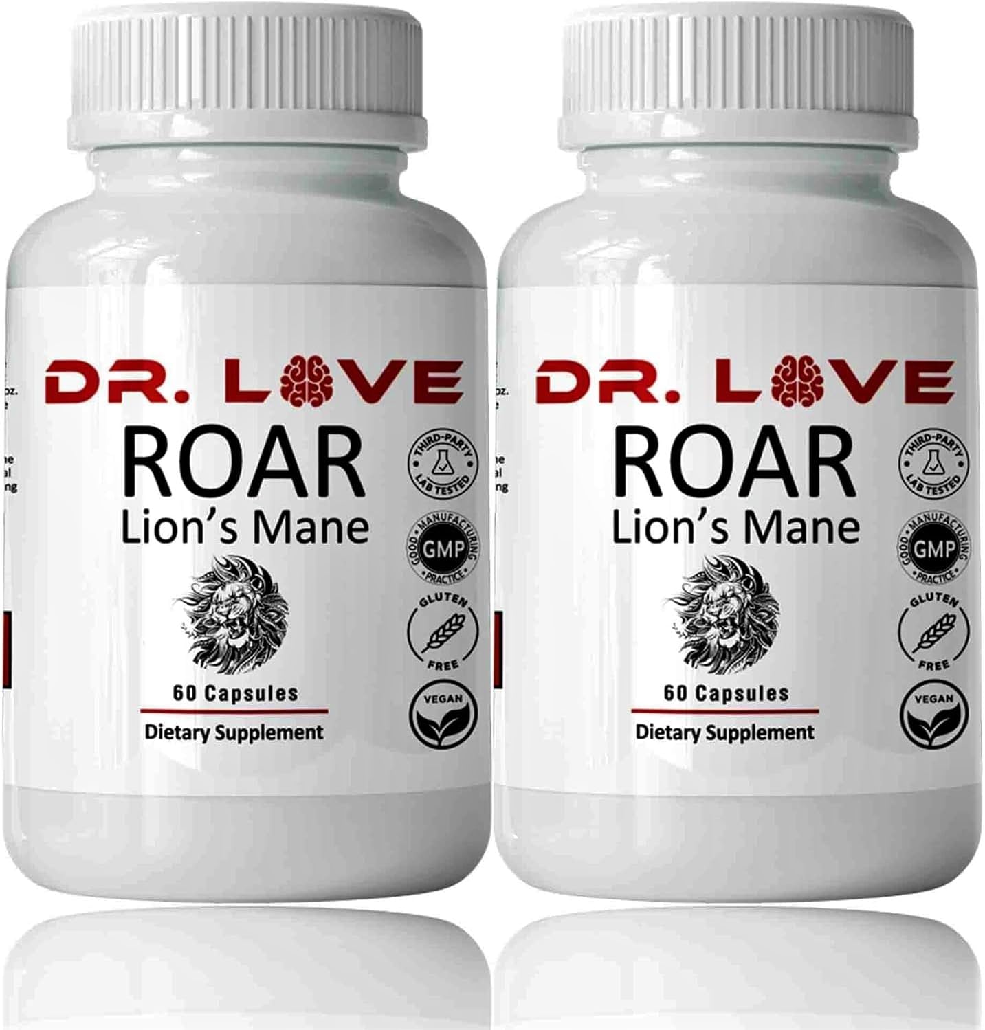 60 Capsules of Roar Lions Mane Supplement by POSURI DR - Pack of 2