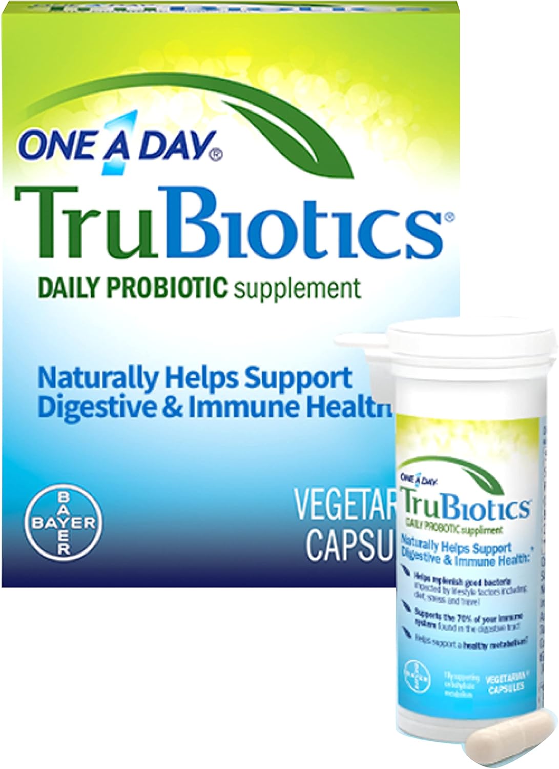 60 Capsules of TruBiotics Daily Probiotic - Gluten and Soy Free Digestive and Immune Health Support for Men and Women