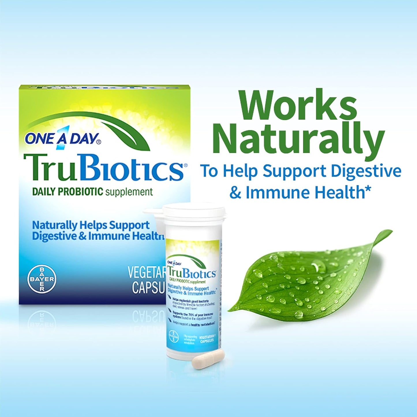 60 Capsules of TruBiotics Daily Probiotic - Gluten and Soy Free Digestive and Immune Health Support for Men and Women