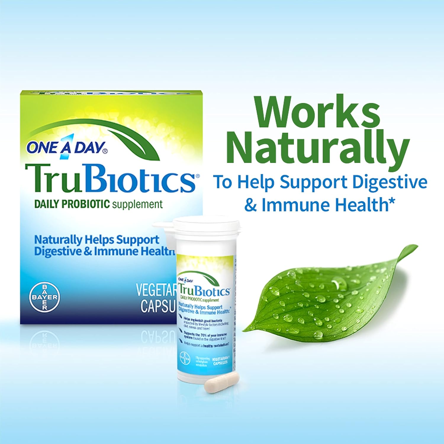 60 Capsules of TruBiotics Daily Probiotic - Gluten and Soy Free Digestive and Immune Health Support for Men and Women