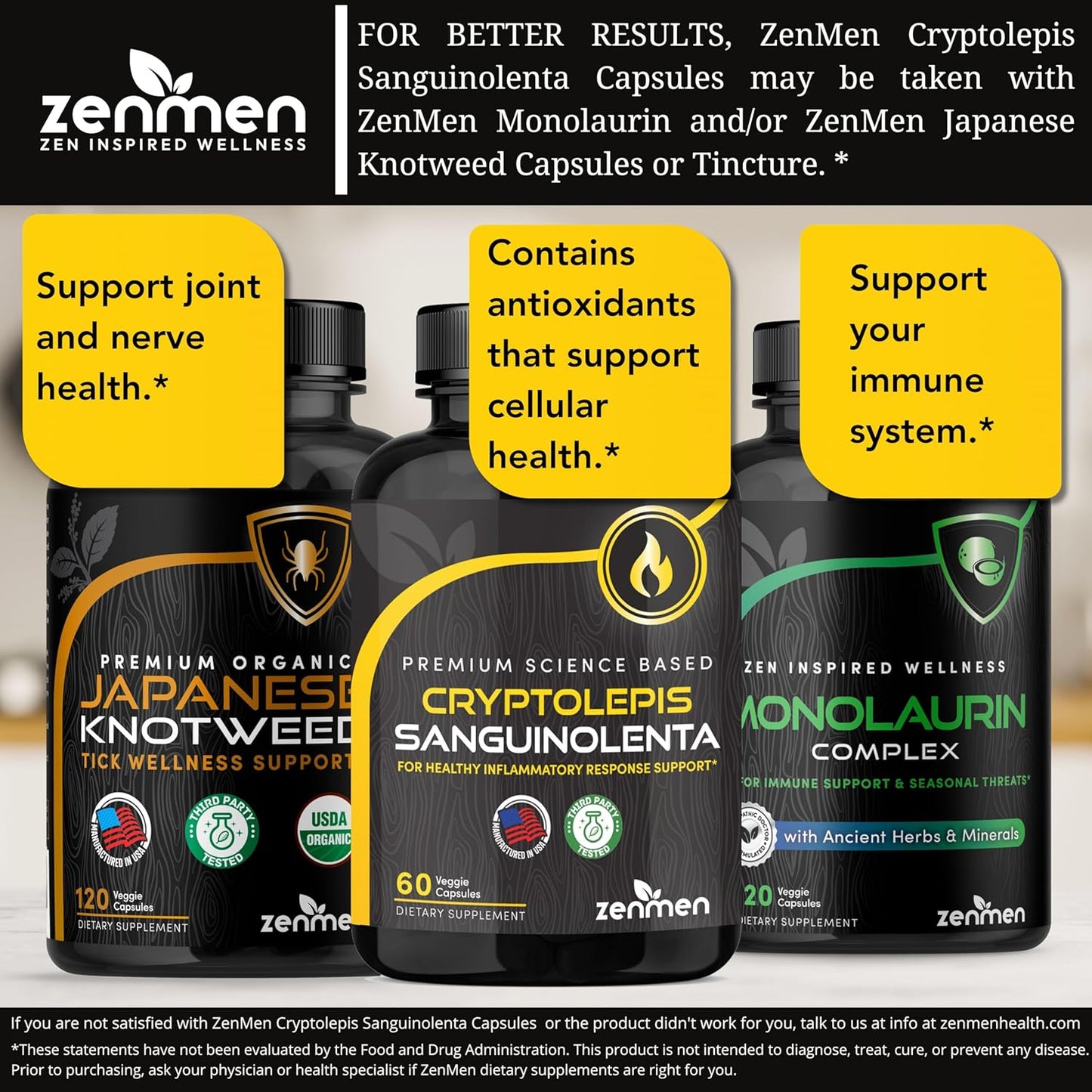 60 Capsules of Zenmen Cryptolepis Sanguinolenta for Immune and Wellness Support - Made in the USA