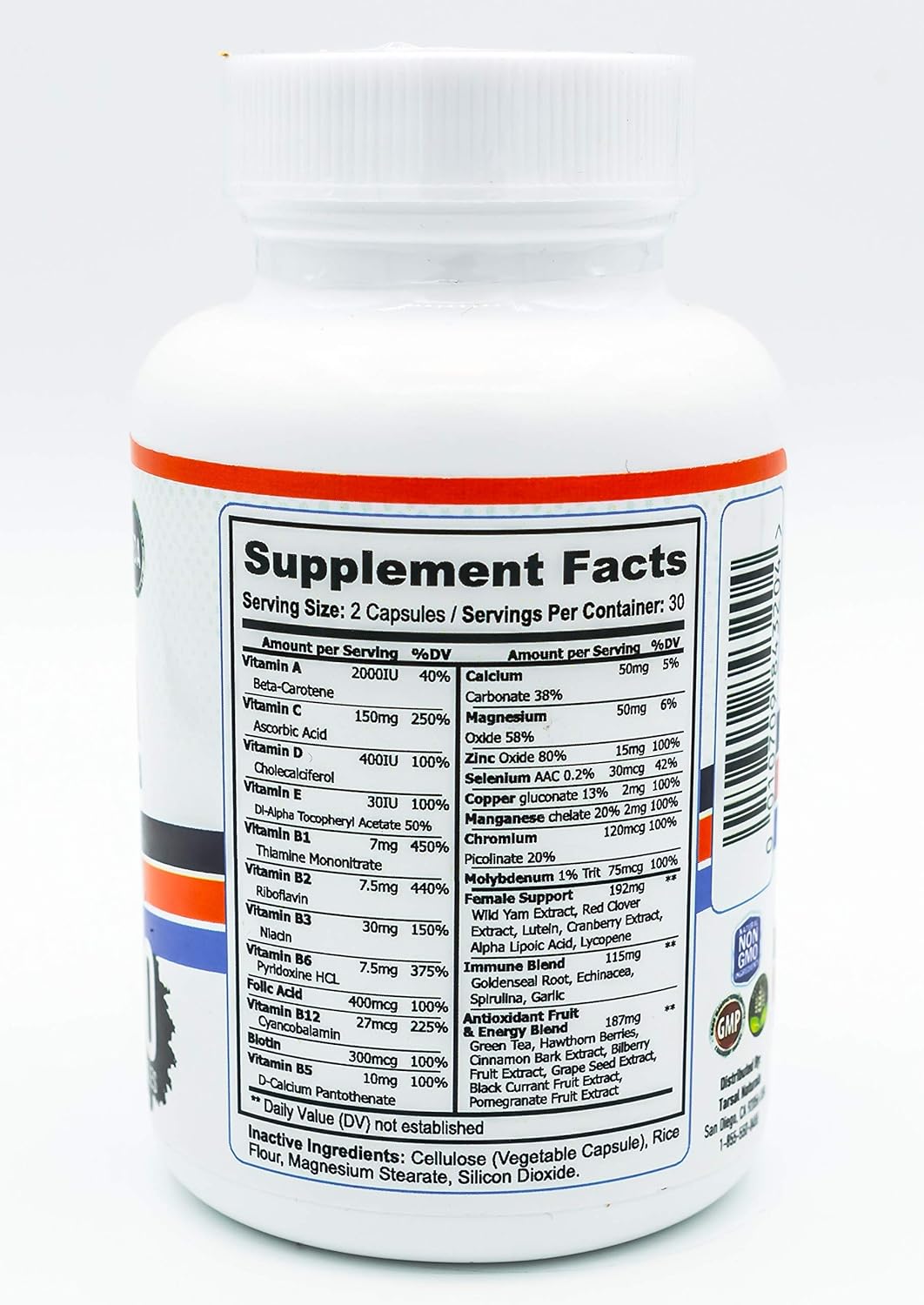 60 Capsules Tarsal Naturals Women's Multivitamin & Minerals | Natural Formula for Fatigue & Weakness | USA Made | FDA Registered | Gluten Free & Non GMO