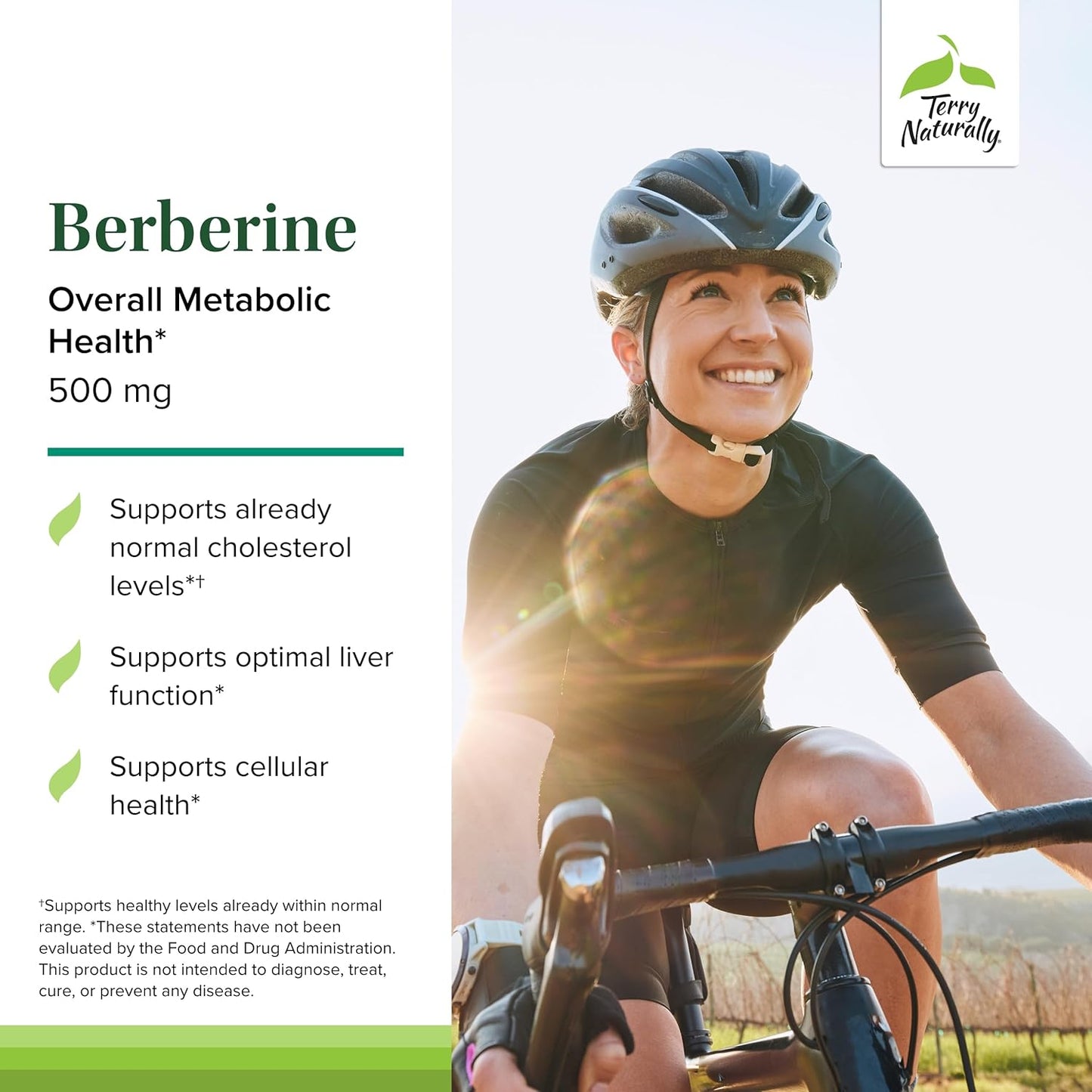 60 Capsules Terry Naturally Berberine for Improved Metabolic Health - Non-GMO, Vegan, Gluten Free - 60 Servings