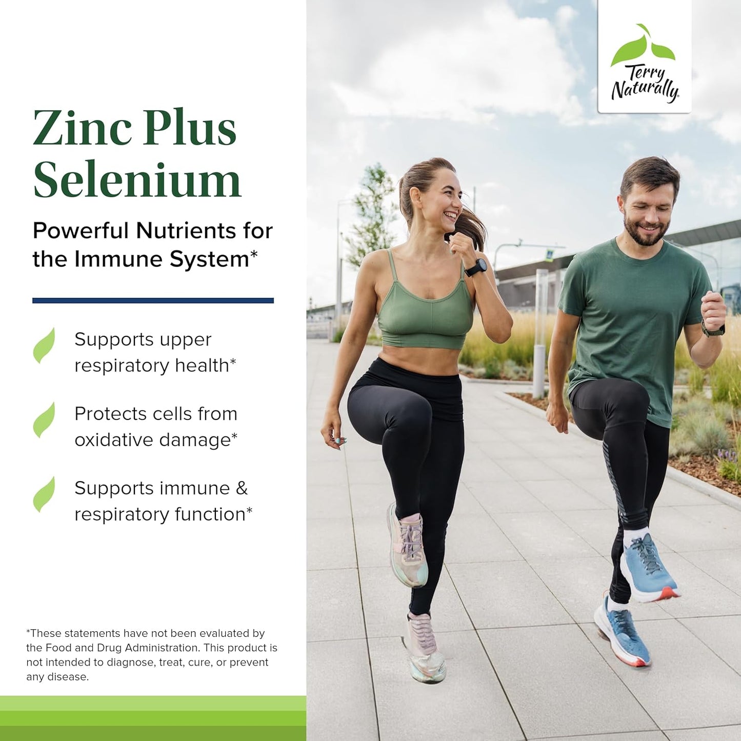 60 Capsules Terry Naturally Zinc Plus Selenium for Immune Support & Cellular Protection - Non-GMO Vegan Supplement - 60 Servings
