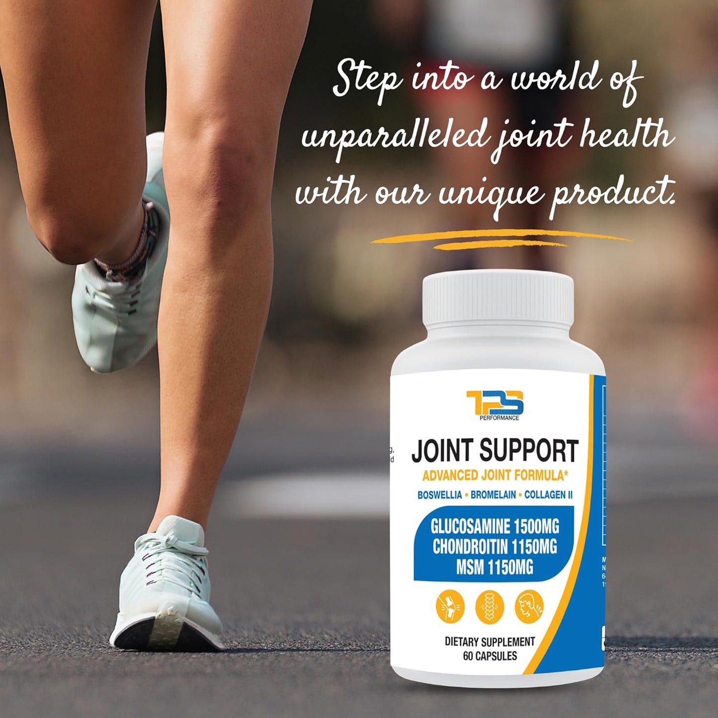 60 Capsules TPS PERFORMANCE Joint Support Supplement with Glucosamine, Chondroitin, MSM