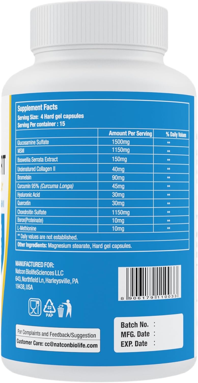 60 Capsules TPS PERFORMANCE Joint Support Supplement with Glucosamine, Chondroitin, MSM