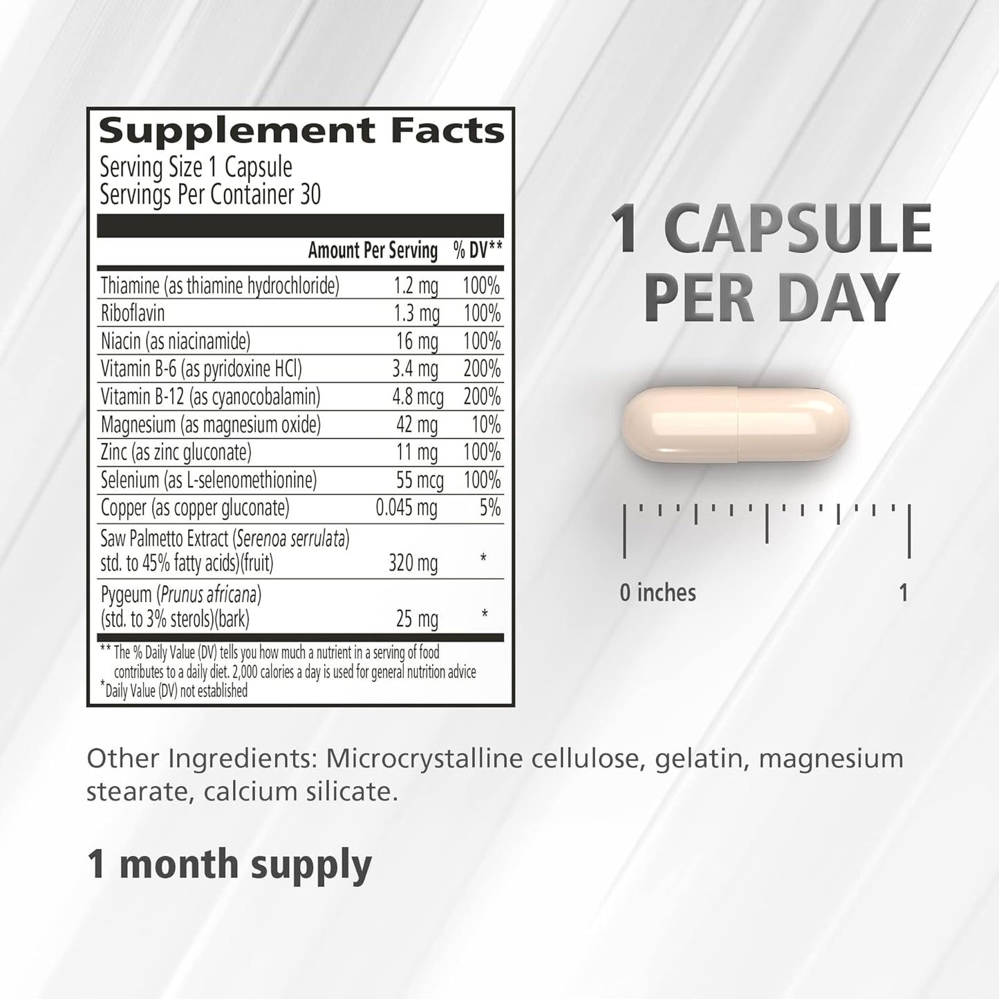 60 Capsules Urinozinc Prostate Classic Formula Supplement for Prostate Health