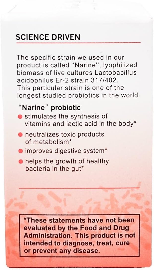 60 Capsules VFFWBB Asma Narine Intestinal Health Probiotic Supplement - Lactose Free Formula