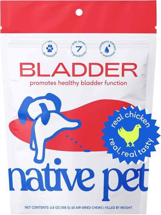 60 Chicken Cranberry Chews for Dog & Cat UTI - Natural UTI Treatment - Bladder Control & Pet Health Support - Urinary Tract Infection Relief