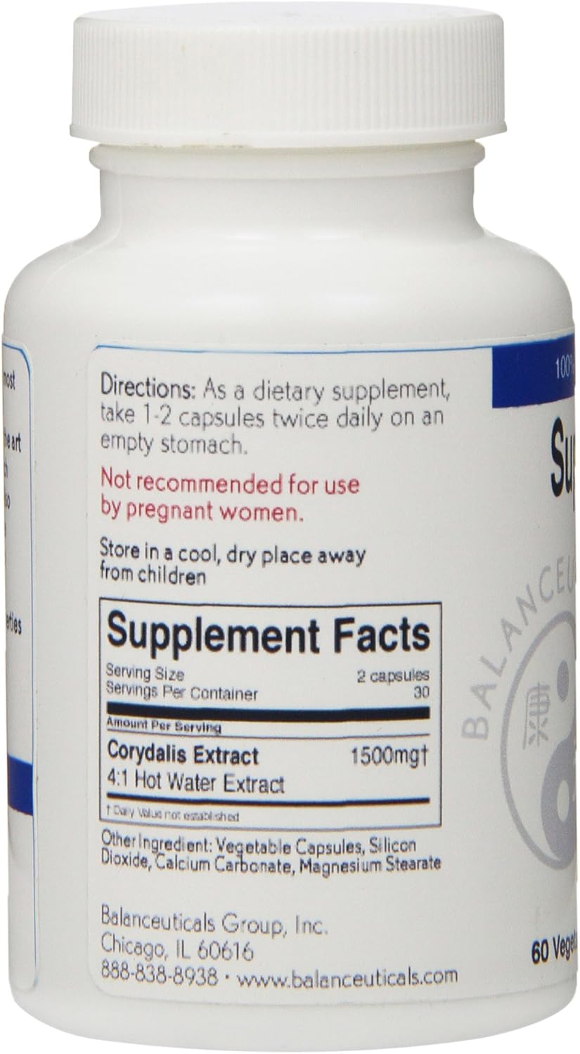 60 Count Balanceuticals Super Corydalis Extract Supplement - Natural Pain Relief and Stress Support
