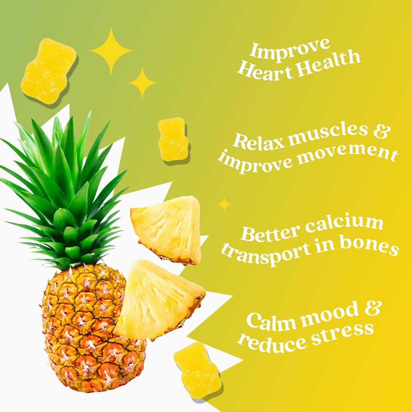 60 Count BeLive Magnesium Gummies 200mg - Pineapple Flavor for Adults & Kids | Glycinate Supplements for Relaxation, Stress Relief, and Sleep
