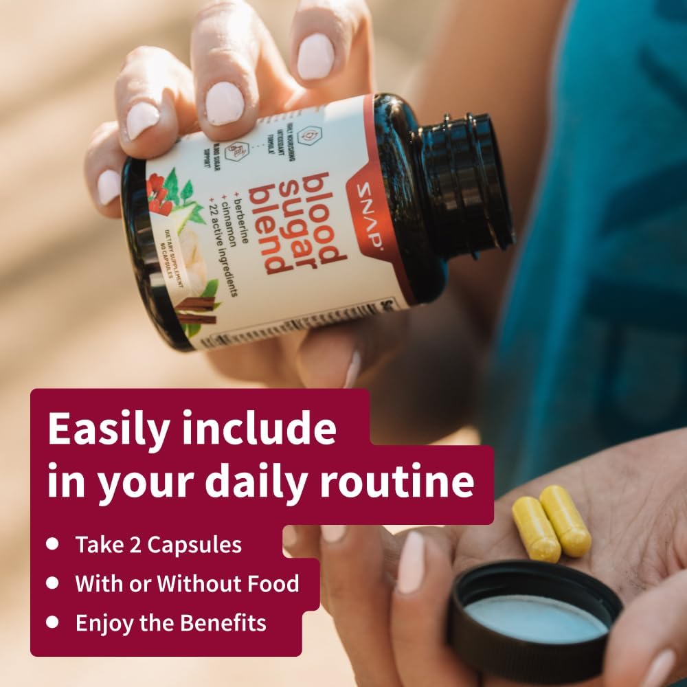 60 Count Blood Sugar Support Blend by Snap Supplements - Promotes Healthy Blood Sugar Levels