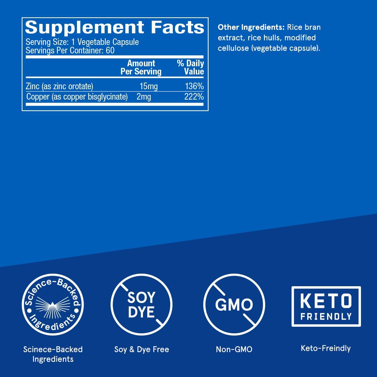 60 Count Bulletproof Zinc and Copper Capsules - Immunity and Mood Support Supplement