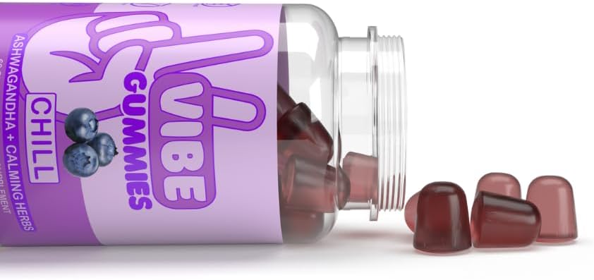 60 Count Chill Ashwagandha Vibe Gummies with GABA, L-Theanine & Chamomile