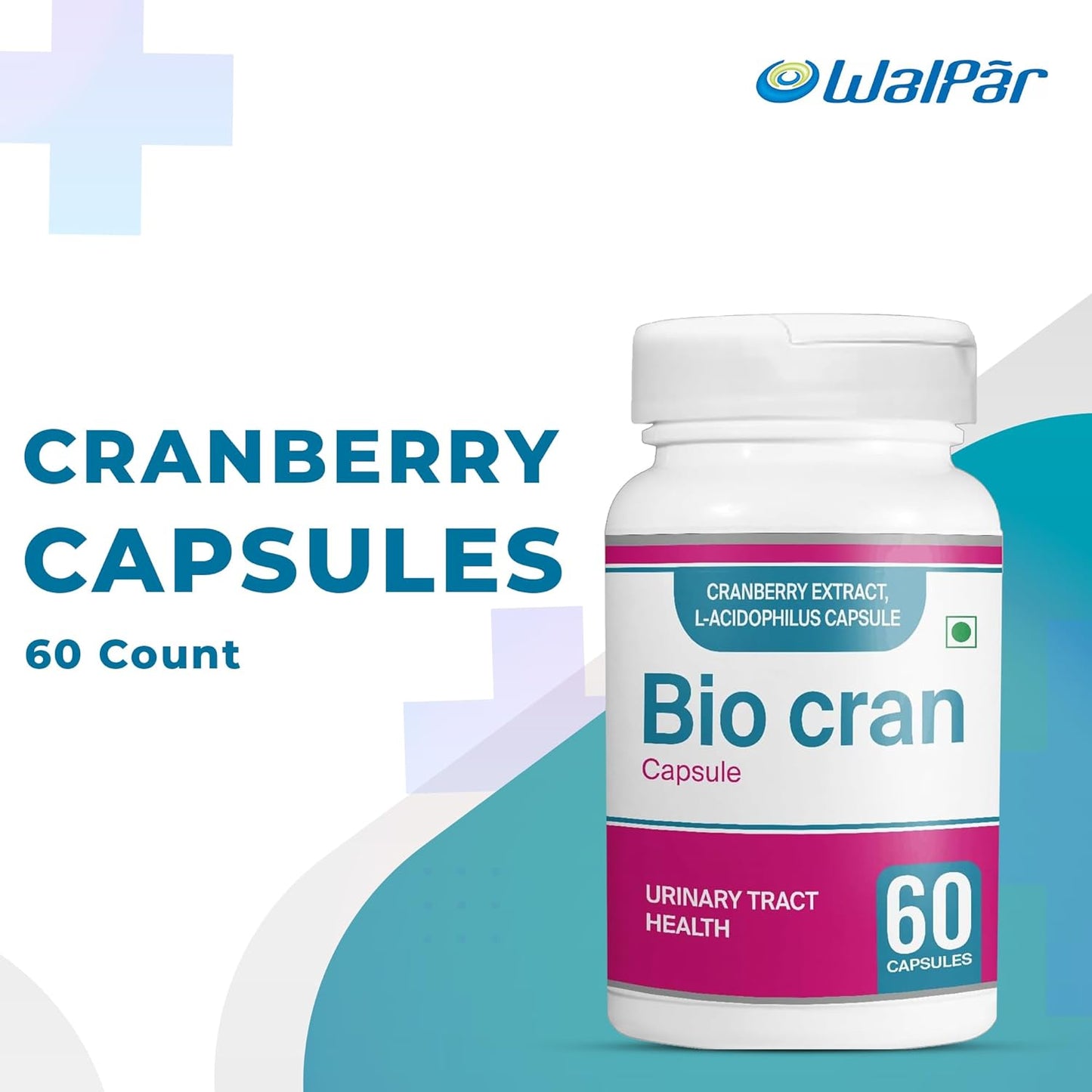 60 Count Cranberry Capsules with L-Acidophilus for Urinary Tract Health - Vegetarian Cranberry Pills for Immunity Support - Men and Women's Cranberry Supplements