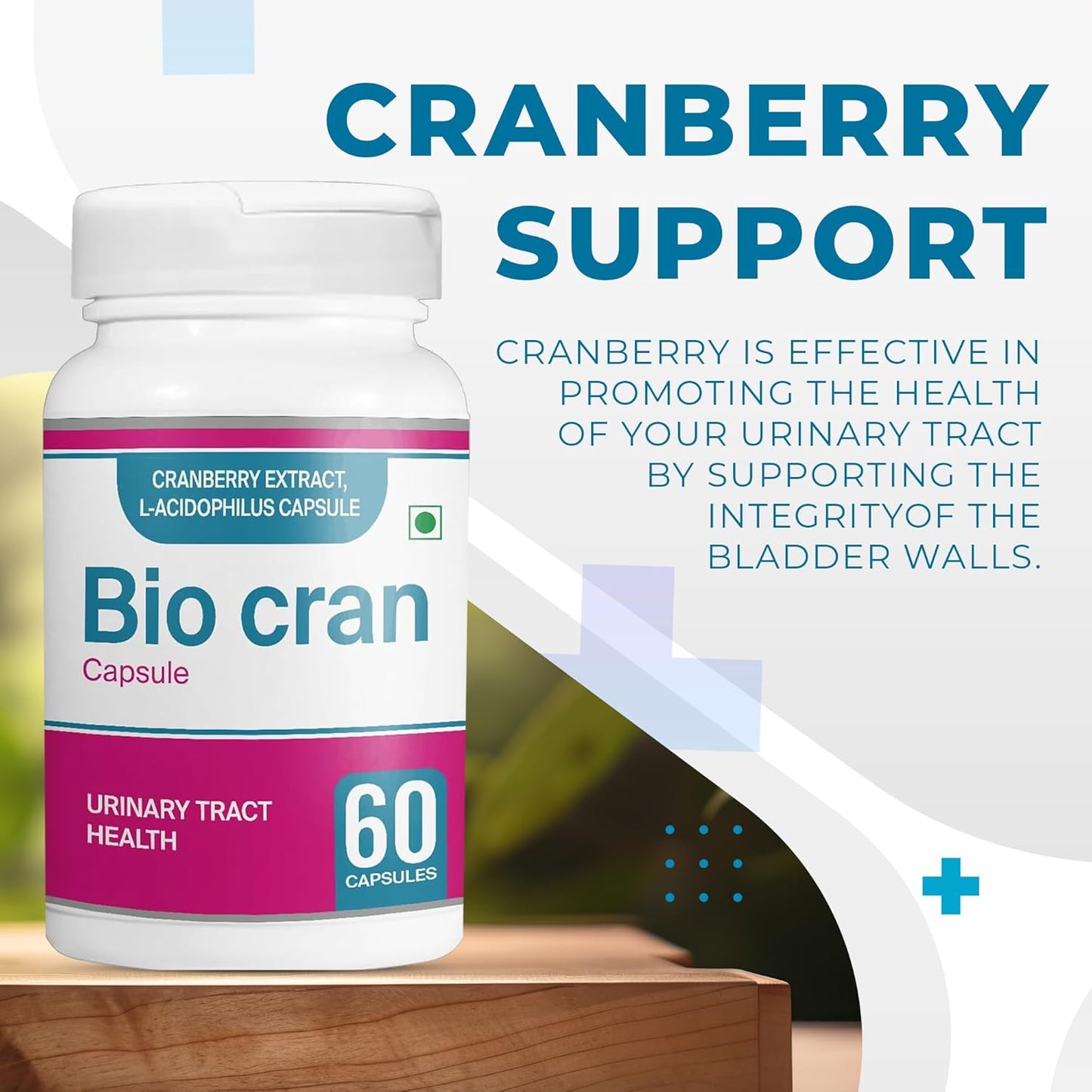 60 Count Cranberry Capsules with L-Acidophilus for Urinary Tract Health - Vegetarian Cranberry Pills for Immunity Support - Men and Women's Cranberry Supplements