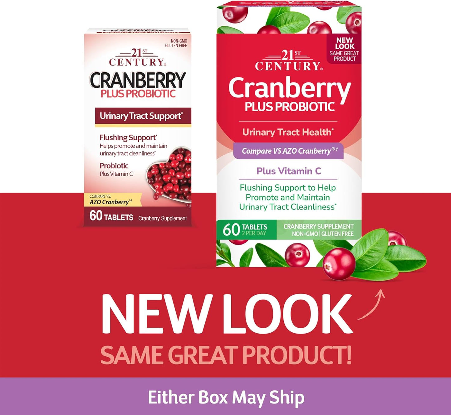 60 Count Cranberry Plus Probiotic Tablets for Modern Health