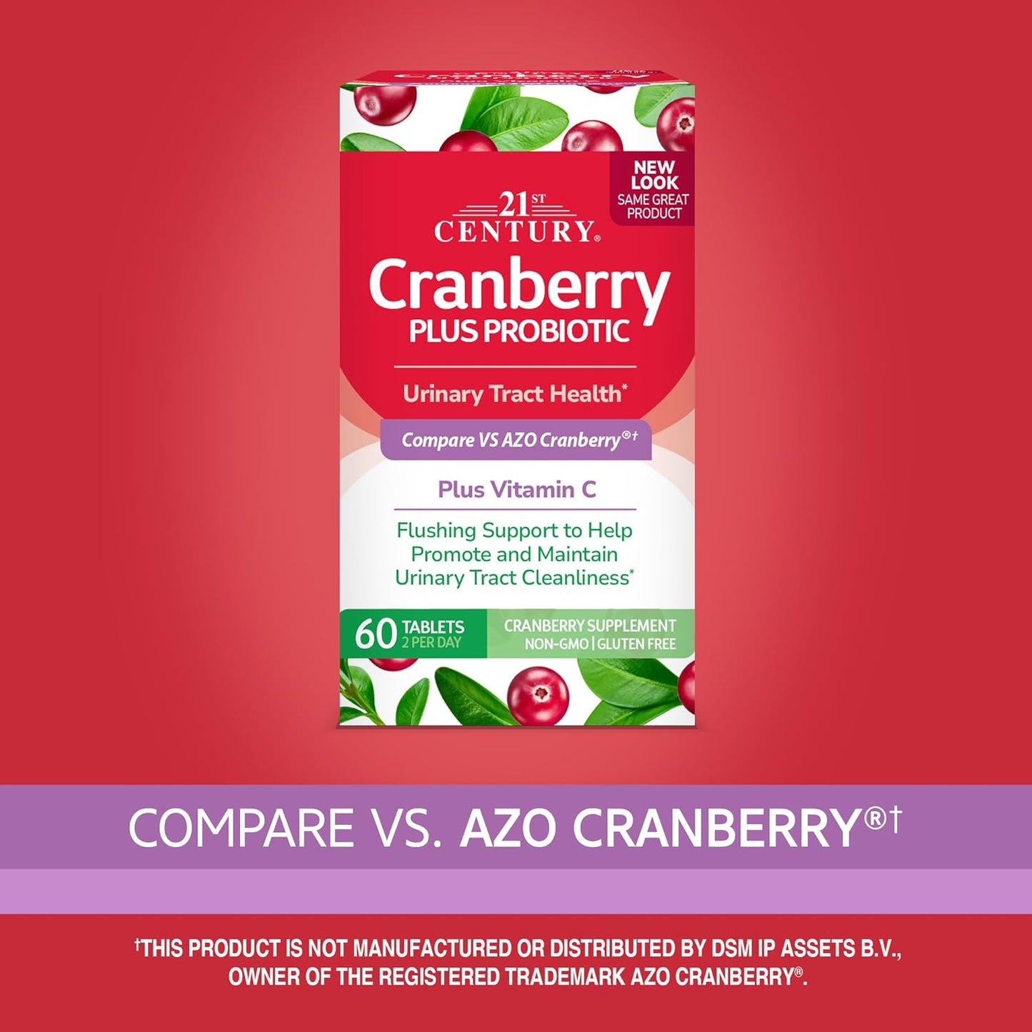 60 Count Cranberry Plus Probiotic Tablets for Modern Health