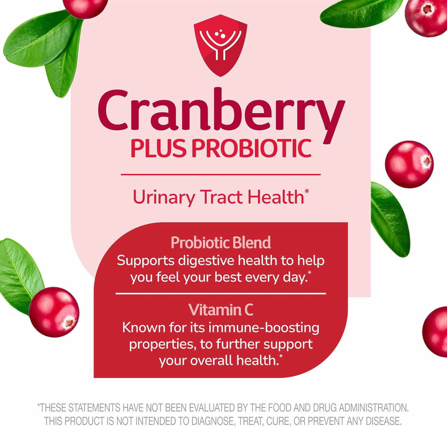 60 Count Cranberry Plus Probiotic Tablets for Modern Health