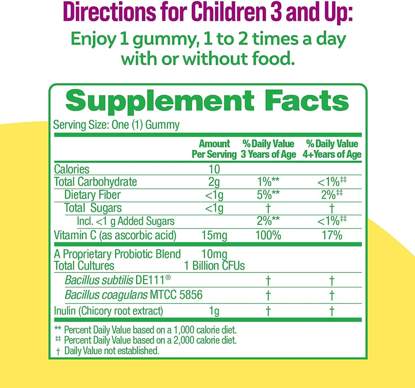 60 Count Culturelle Daily Probiotic & Veggie Fiber Gummies for Kids (Ages 3+) - Women’s 4-in-1 Probiotic Supplements - Supports Digestive & Vaginal Health
