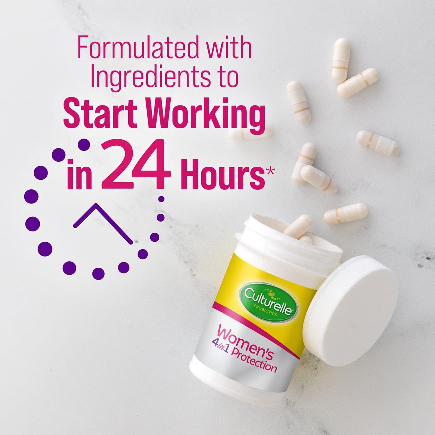 60 Count Culturelle Daily Probiotic & Veggie Fiber Gummies for Kids (Ages 3+) - Women’s 4-in-1 Probiotic Supplements - Supports Digestive & Vaginal Health