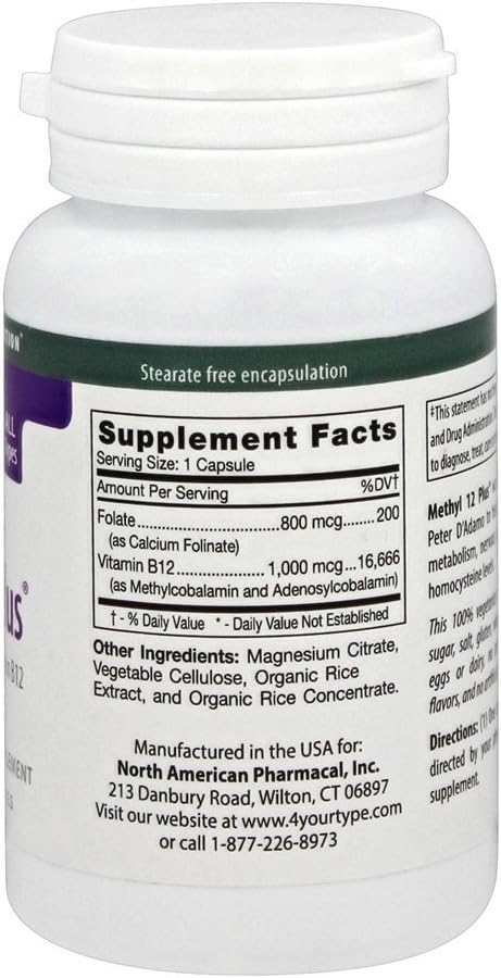 60 Count D'Adamo Personalized Nutrition Methyl 12 Plus Supplement for Enhanced Health