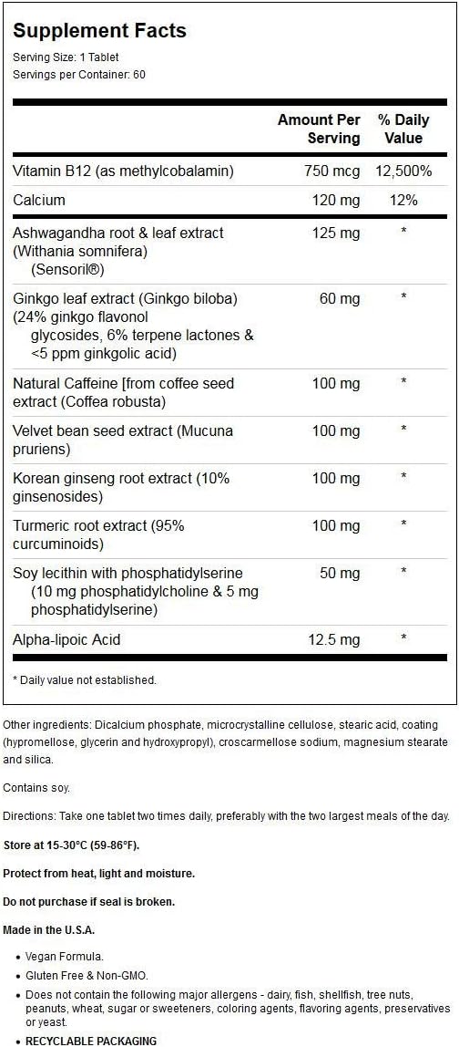60 Count Diamond-Herpanacine Mind Tablets for Cognitive Health