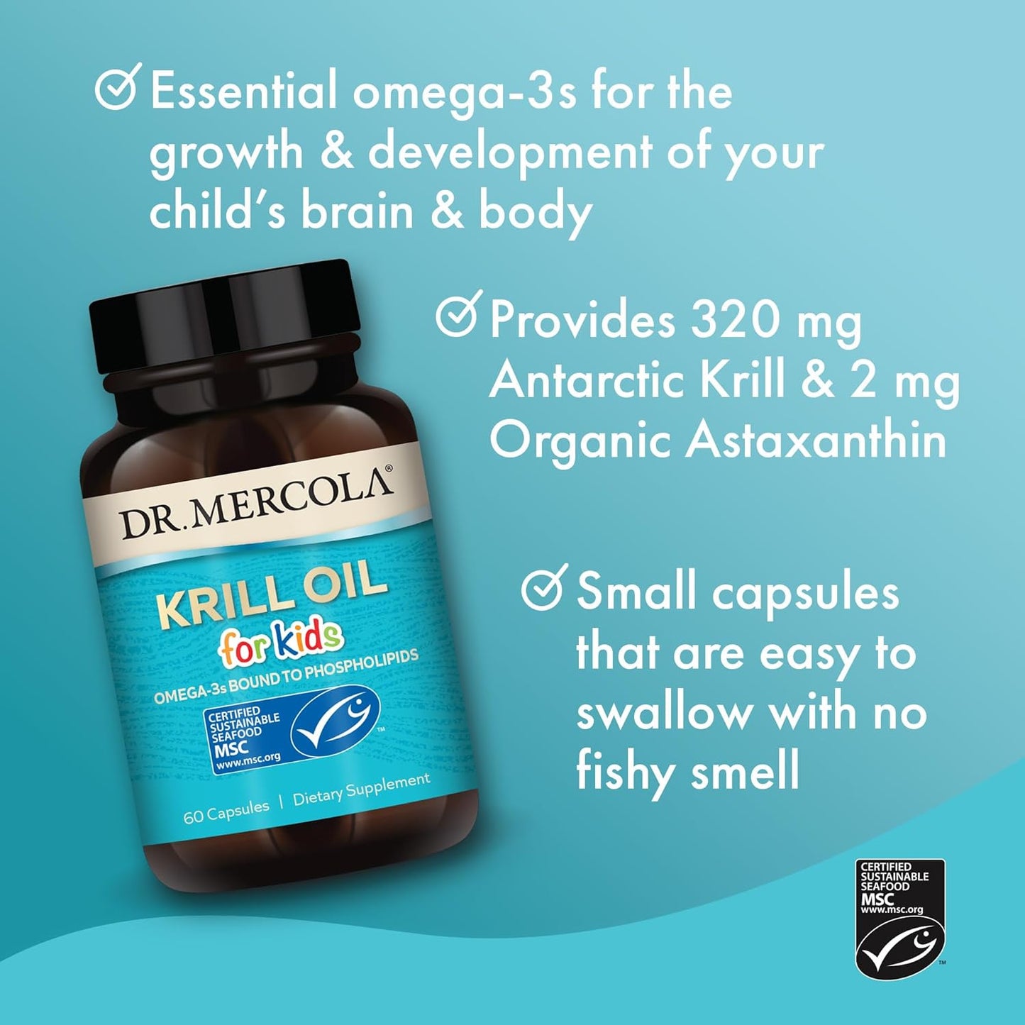 60 Count Dr. Mercola Kids Krill Oil Capsules for Children's Health