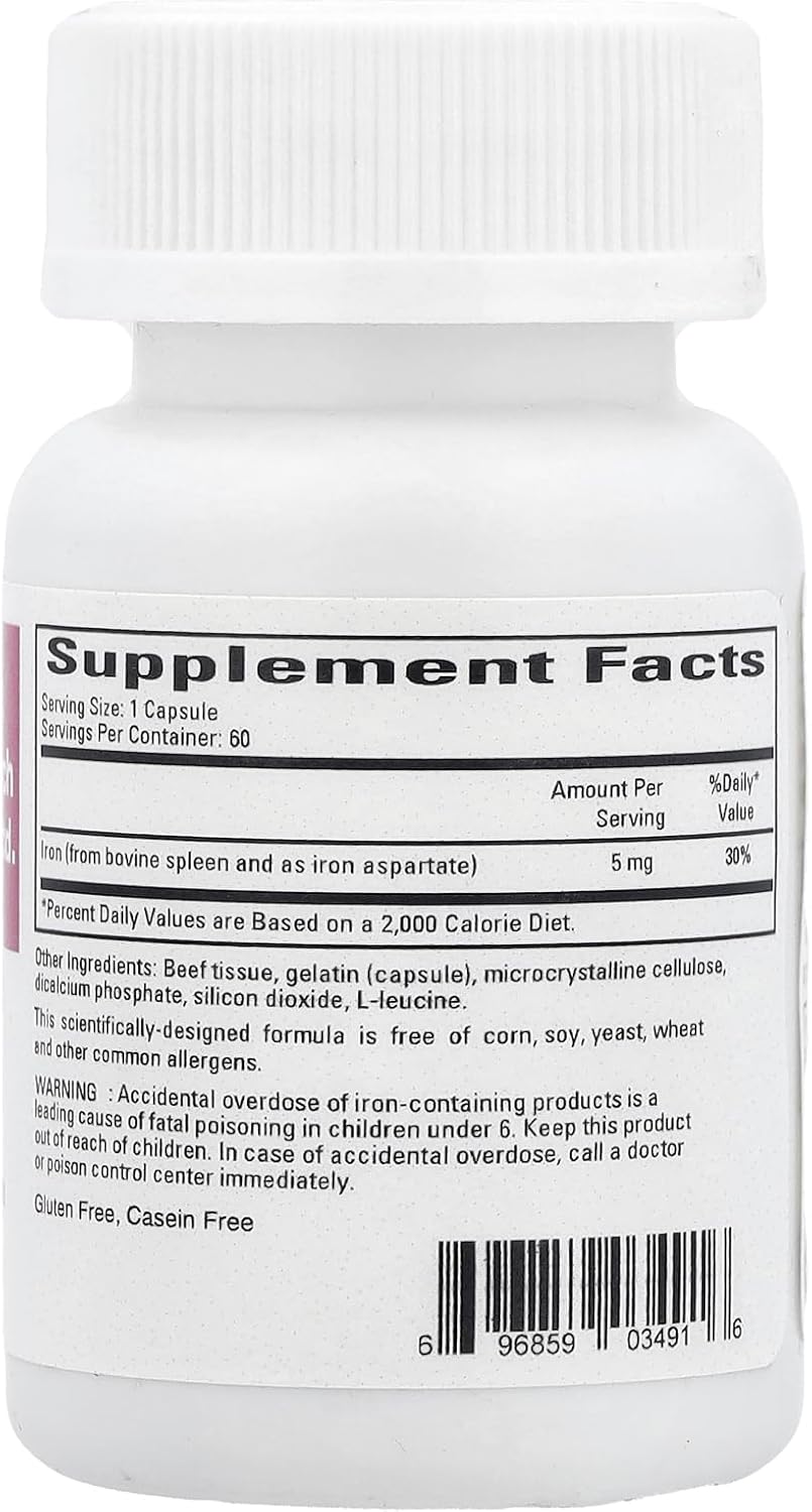 60 Count Ecological Formulas Cardiovascular Research Ferritin Capsules for Heart Health