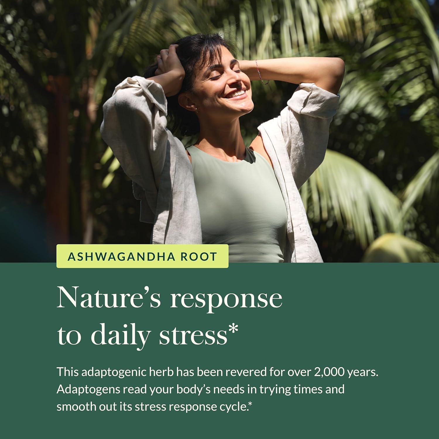 60-Count Gaia Herbs Ashwagandha Root Vegan Capsules - Stress Relief, Immune Support Supplement, Balanced Energy and Mood Boost